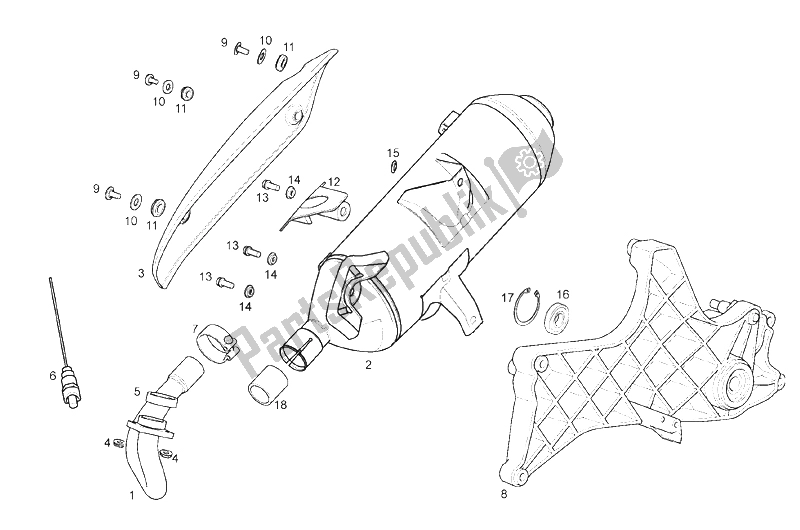 Tutte le parti per il Unità Di Scarico del Derbi Rambla 125 CC 250 E3 2007
