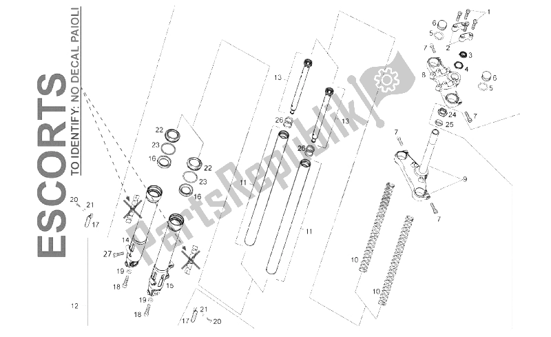 All parts for the Front Fork of the Derbi Senda 50 SM DRD X Treme 2T E2 2010