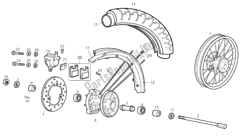 Todas las partes para Rueda Delantera de Derbi Senda 50 SM Racer 2002
