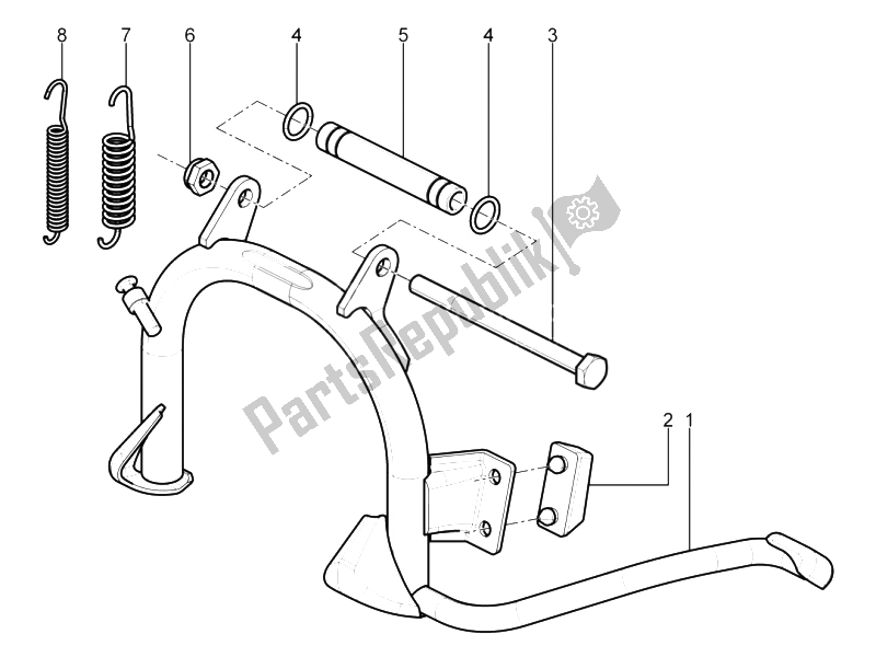 Toutes les pièces pour le Béquille Centrale du Derbi Variant Sport 125 4T E3 2012