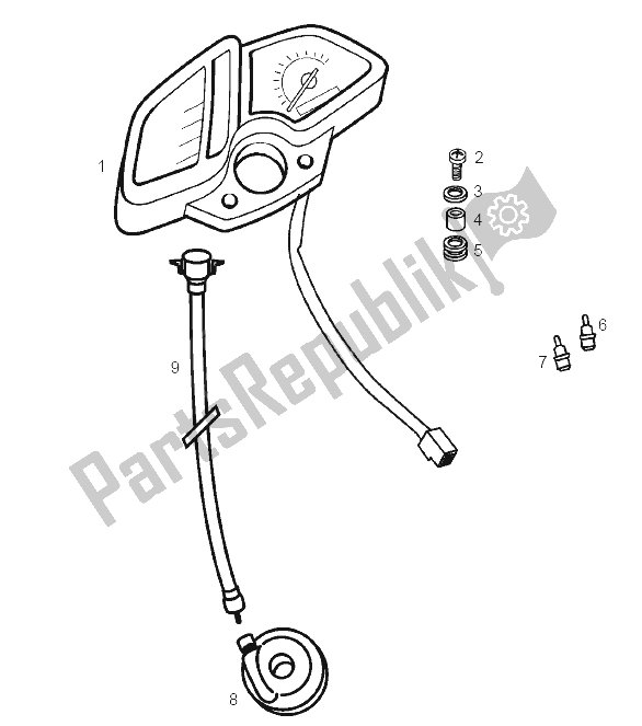 All parts for the Instruments of the Derbi Senda 50 SM X Race E2 2A Edicion 2005