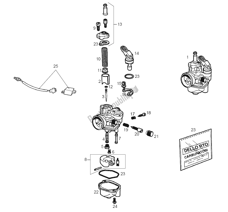 Alle onderdelen voor de Carburateur van de Derbi Senda 50 R DRD 2A Edicion 2003