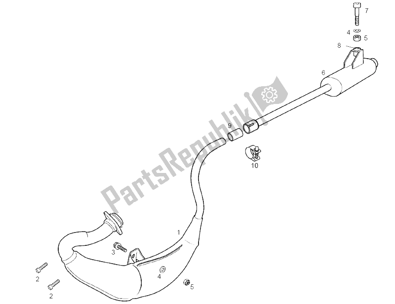 All parts for the Exhaust Unit of the Derbi GPR 50 Racing E2 2 Edicion 2006