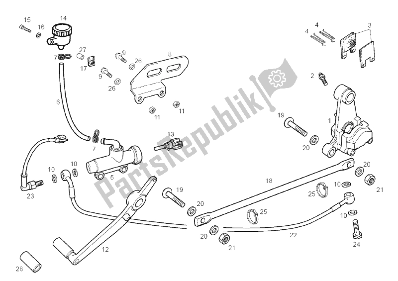 All parts for the Rear Brake of the Derbi GPR 50 Replica Malossi E2 2 VER 2007