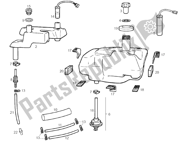 Todas las partes para Tanque de Derbi Atlantis O2 Piaggio 3A Edicion 50 2002