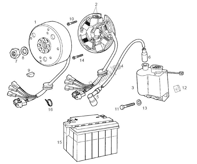 All parts for the Cdi Magneto Assy of the Derbi Senda 50 SM X Trem 2A Edicion 2002