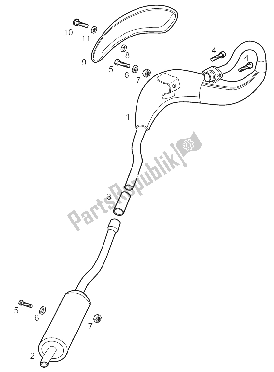 Toutes les pièces pour le Unité D'échappement du Derbi Senda 50 R Racer 2002