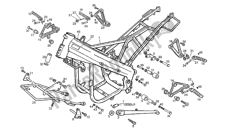 All parts for the Frame - Central Stand of the Derbi GPR 50 R Export 1997