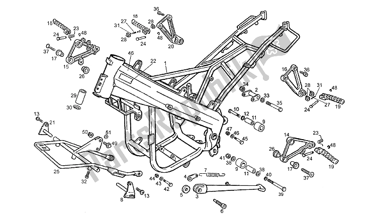 Todas las partes para Marco - Soporte Central de Derbi GPR 50 R Export 1997