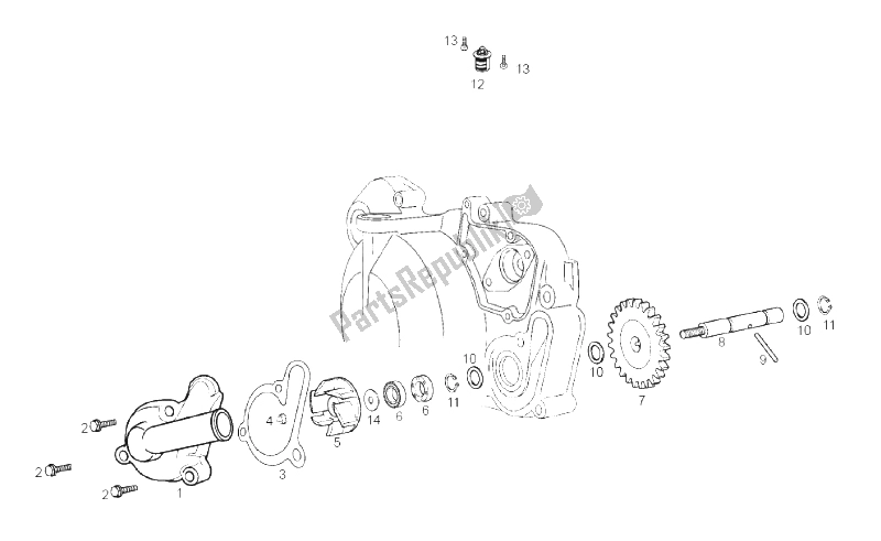 Toutes les pièces pour le Pompe à Eau du Derbi Senda 50 R X Race 2T E2 2010