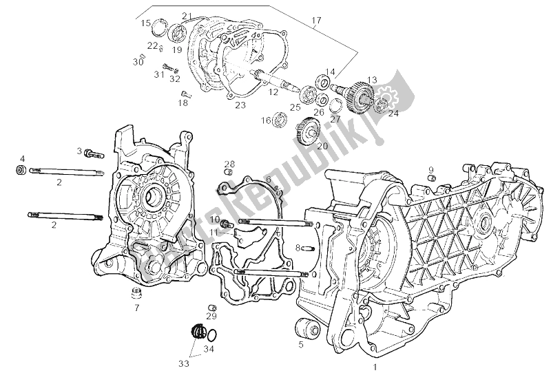 Todas las partes para Caja Del Cigüeñal de Derbi Boulevard 200 CC E2 2005