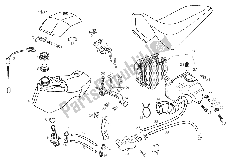 Toutes les pièces pour le Réservoir du Derbi Senda 50 SM X Race E2 3 Edicion 2007