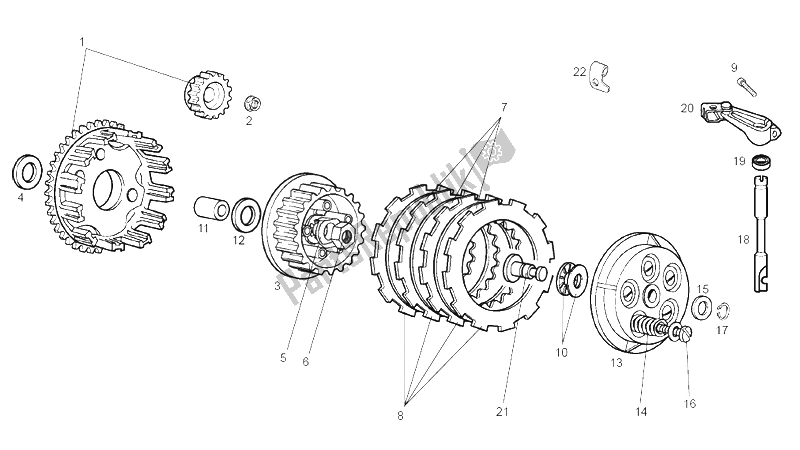 All parts for the Clutch of the Derbi Senda 50 SM DRD Racing LTD Edition E2 2007