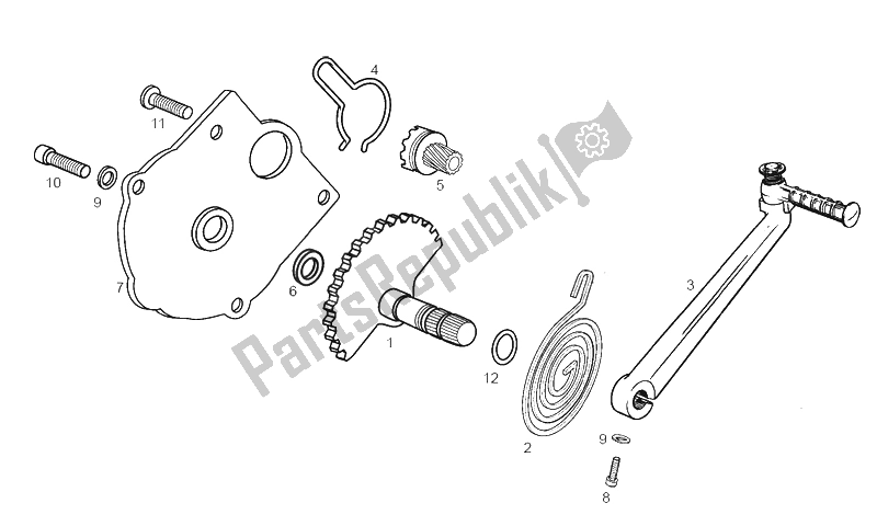 All parts for the Starter Assembly of the Derbi Variant Courier Benelux E1 50 2003