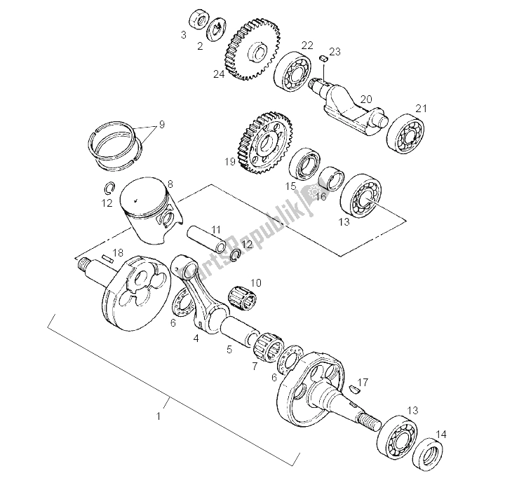Tutte le parti per il Albero Di Trasmissione del Derbi GPR 125 Nude Sport E2 2 Edicion 2004