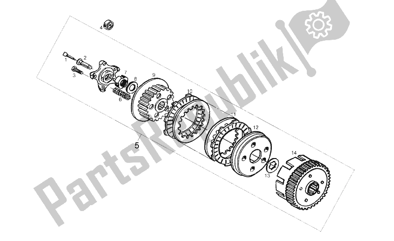 Toutes les pièces pour le Embrayage (2) du Derbi Senda 125 R 4T Baja E3 2007