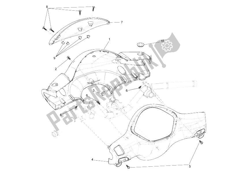 All parts for the Handlebars Coverages of the Derbi Sonar 50 2T 2009