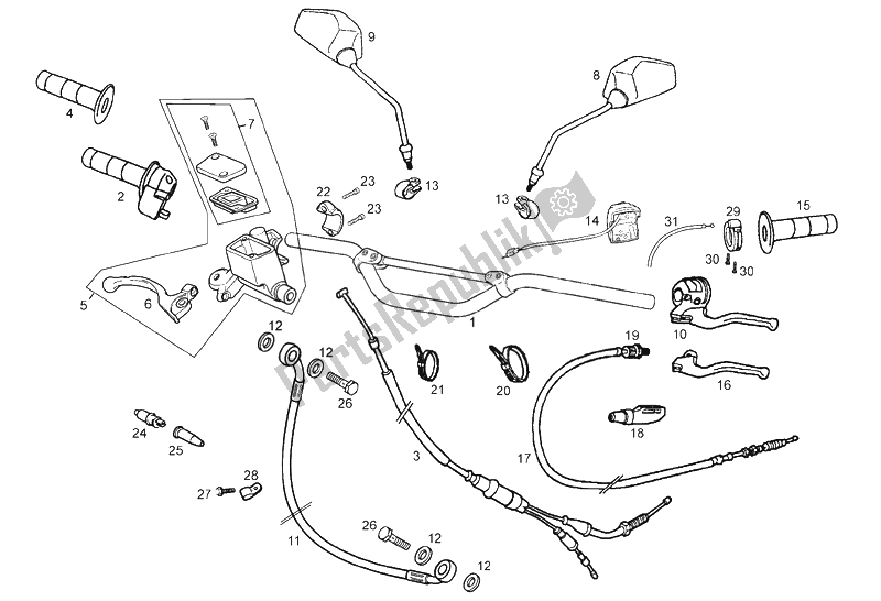 All parts for the Handlebar - Controls of the Derbi Senda 50 HYP DRD EVO E2 2008