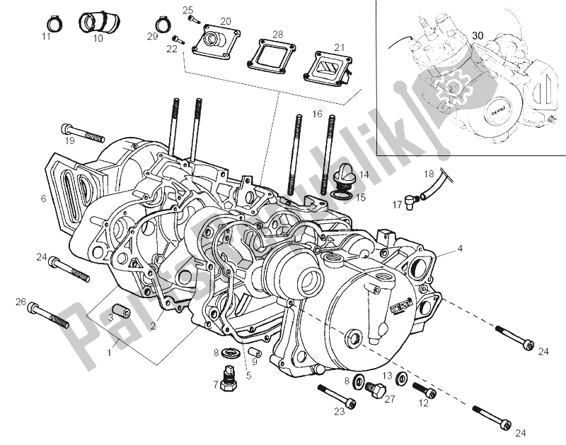 All parts for the Carters of the Derbi Senda 50 R X Race E2 3A Edicion 2005