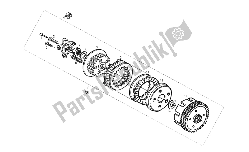 Toutes les pièces pour le Embrayage (2) du Derbi Senda 125 R 4T E2 Baja 2006