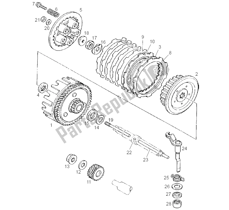 Toutes les pièces pour le Embrayage du Derbi GPR 125 Nude Sport E2 2 Edicion 2004