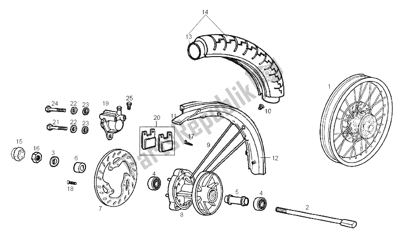 Tutte le parti per il Ruota Anteriore del Derbi Senda 50 SM X Race E2 4 Edicion 2006