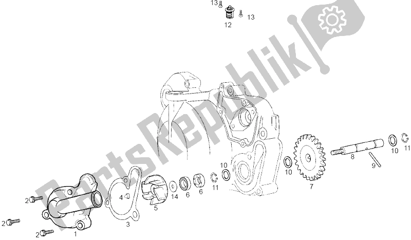 Todas las partes para Bomba De Agua de Derbi Senda 50 SM X Race E2 2 VER 2007