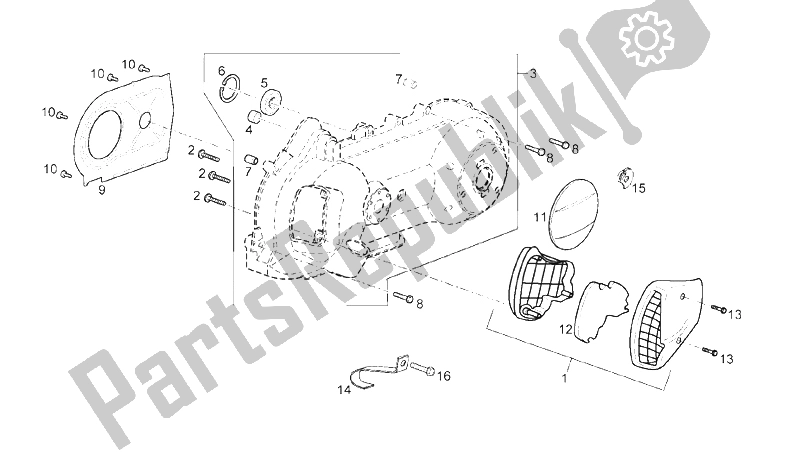 Toutes les pièces pour le Couvercle De Variateur du Derbi Rambla 125 CC 250 E3 2007