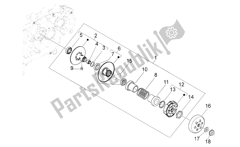 Toutes les pièces pour le Embrayage du Derbi Variant Sport 125 4T E3 2012