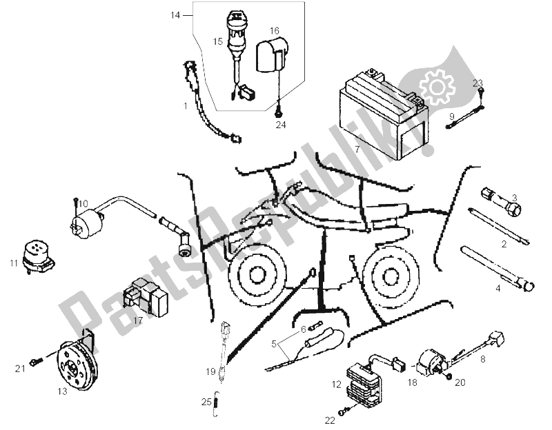 All parts for the Electrical Systems of the Derbi DXR 250 CC 2005
