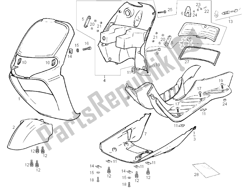 Alle onderdelen voor de Achterwiel van de Derbi Atlantis 4T 50 CC 100 E2 2004