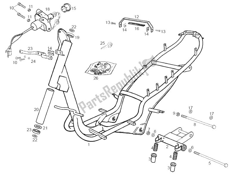 Todas las partes para Soporte Central de Derbi Atlantis O2 Piaggio 3A Edicion 50 2002