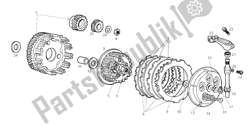 All parts for the Clutch of the Derbi Senda 50 R X Race E2 3A Edicion 2005