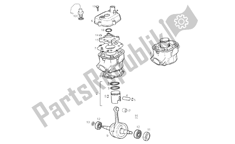 Toutes les pièces pour le Cylindre - Piston du Derbi Senda SM DRD X Treme 50 2T E2 Limited Edition 2014