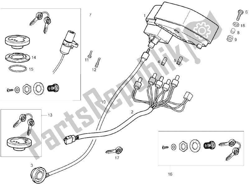 Toutes les pièces pour le Tableau De Bord du Derbi Senda 125 R 4T E2 Baja 2006