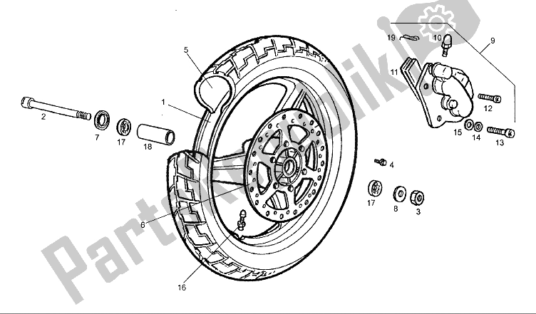 Toutes les pièces pour le Roue Avant du Derbi GPR 50 R Export 1997