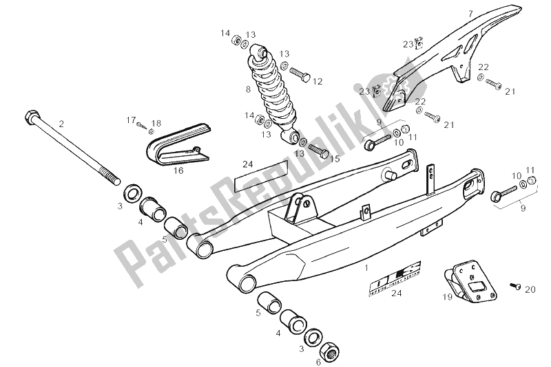 Todas las partes para Brazo Oscilante - Amortiguador de Derbi Senda 125 R 4T 2004