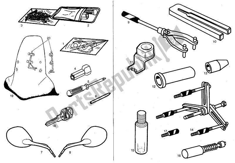 Toutes les pièces pour le Outils Spéciaux du Derbi Predator O2 Gpseries 50 2001