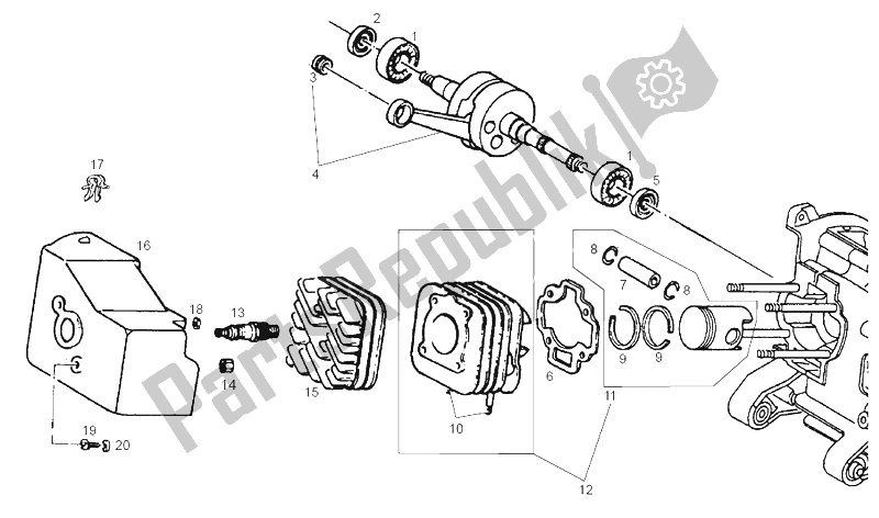 All parts for the Drive Shaft of the Derbi Atlantis Red Bullet E2 50 2003