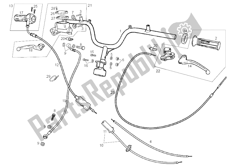 Todas las partes para Manillar - Controles de Derbi Atlantis O2 Bullet E2 2A ED 50 2003