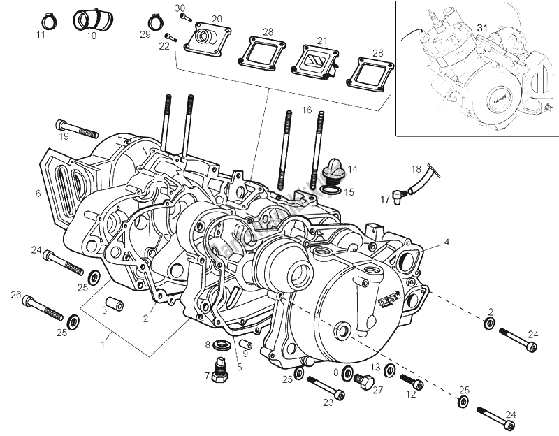 Todas las partes para Carters de Derbi Senda 50 SM X Trem 2A Edicion 2002