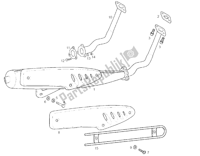 All parts for the Exhaust Pipe of the Derbi Variant Courier Benelux E1 50 2003