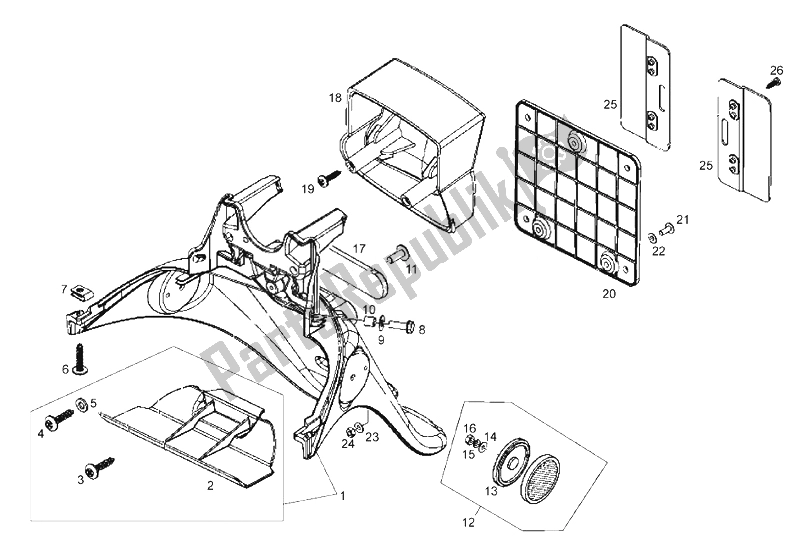 All parts for the Number Plate Support (2) of the Derbi Boulevard 125 CC 4T E3 2008