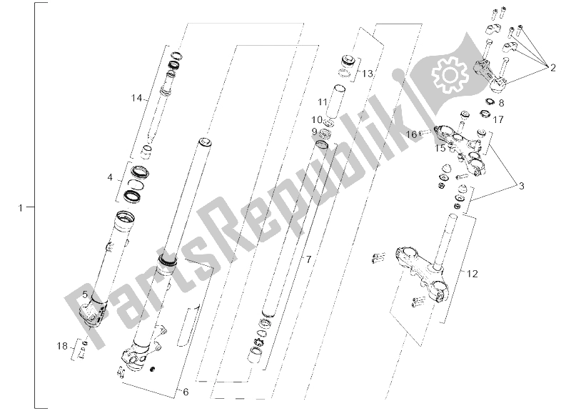 Todas las partes para Tenedor Frontal de Derbi Senda 125 R 4T 2004