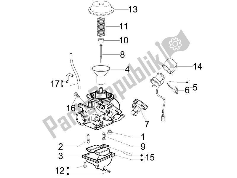 Toutes les pièces pour le Composants Du Carburateur du Derbi Sonar 125 4T 2009