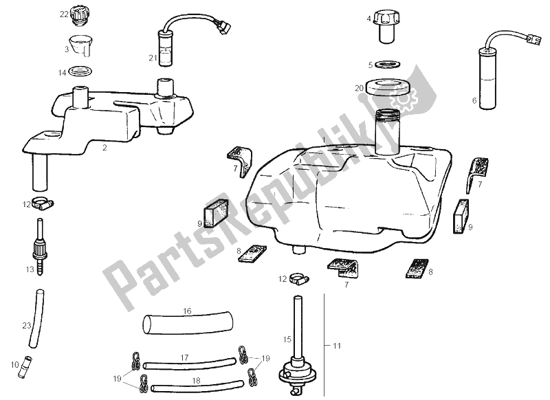 Tutte le parti per il Serbatoio del Derbi GP Series 02 Export 50 2001