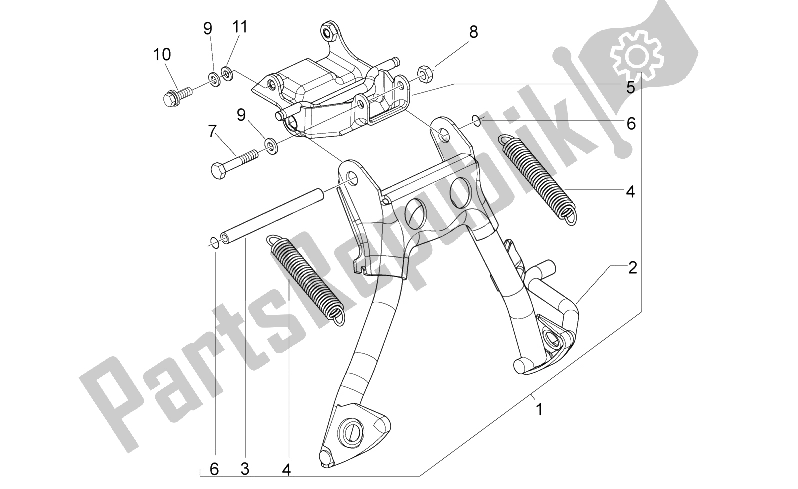 Toutes les pièces pour le Béquille Centrale du Derbi Variant Sport 50 2T 2012