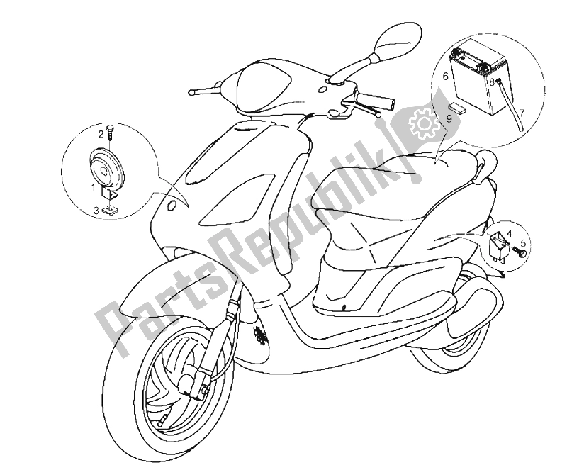 Todas las partes para Sistema Eléctrico de Derbi Boulevard 50 CC 4T E2 25 KMH 2009