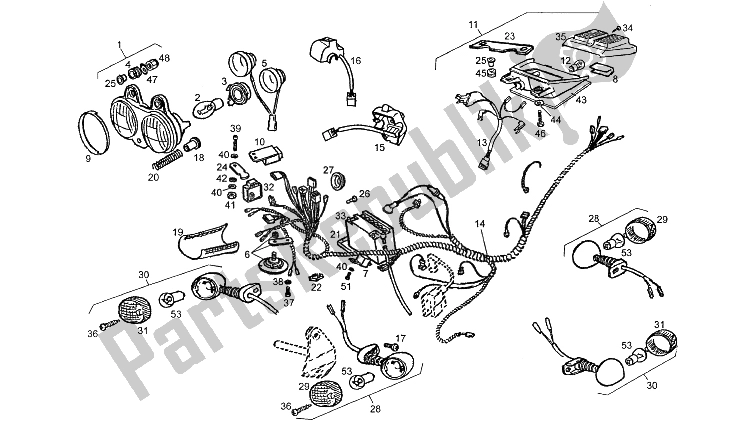 All parts for the Electrical System of the Derbi GPR 50 R Export 1997