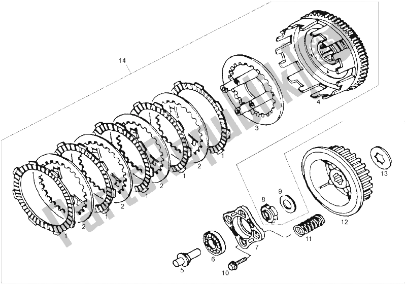 Toutes les pièces pour le Embrayage du Derbi Senda 125 SM 4T Baja E3 2007